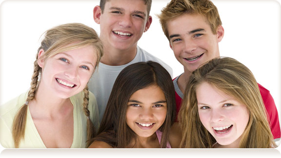 smiling group of teens